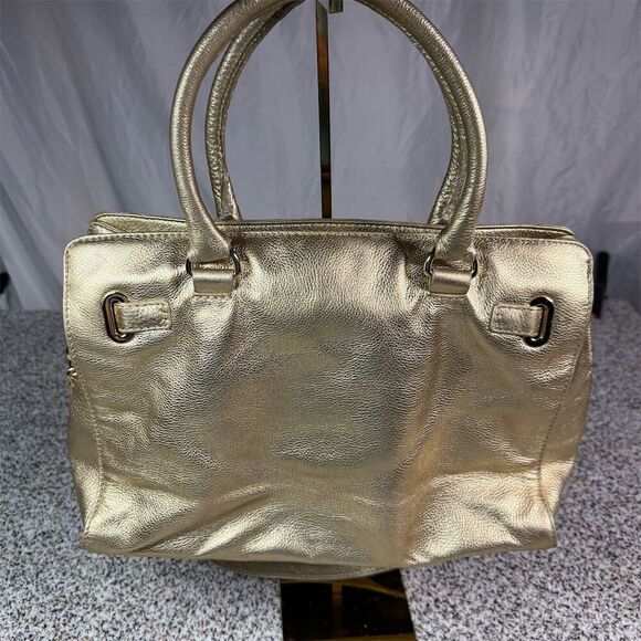 Michael Kors Hamilton Tote Bag Pale Gold Leather Women's Handbag - Picture 5 of 13